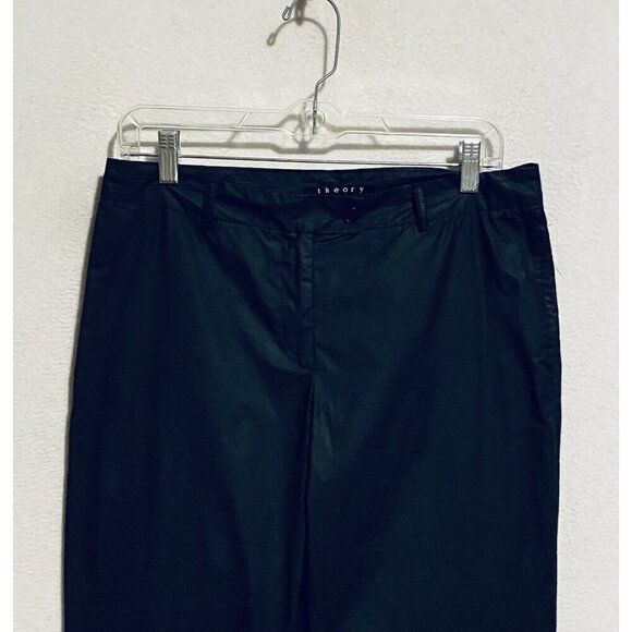 Theory Pants Womens 8 Black Parachute Straight Leg Lightweight Minimalist Modern - Picture 3 of 8